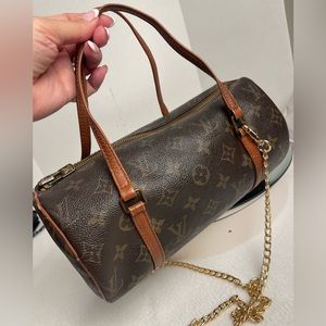 Louis Vuitton, MONOGRAM PAPILLON 26 TOP HANDLE BAG ON A CROSS BODY CHAIN